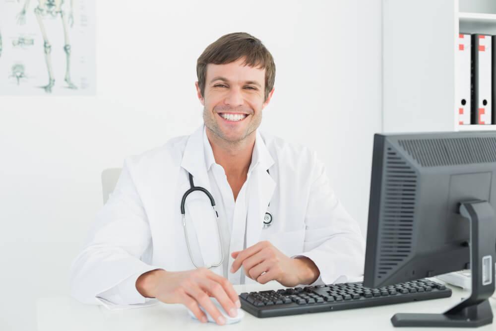 Physician at desk